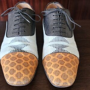 Christian Louboutin Greggo Black, Gray, and Tan Oxfords